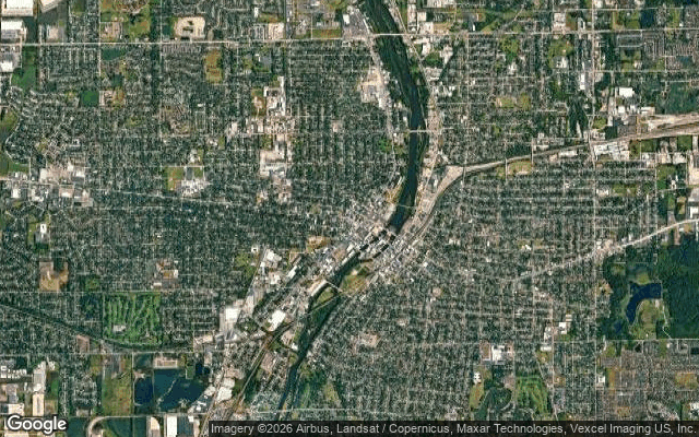 Aerial view of Aurora, Illinois